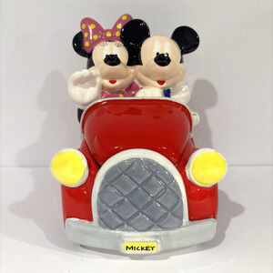 Vintage Disney Mickey & Minnie Mouse Convertible Roadster Car Cookie Jar #31838